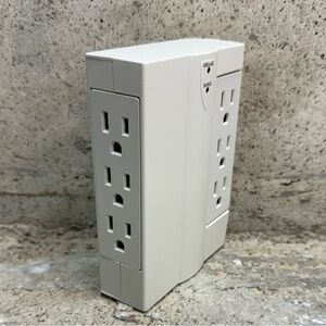 Side Socket SS-2 6 Outlet Swivel Wall Surge Protector Space Saving